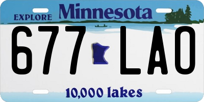 MN license plate 677LAO