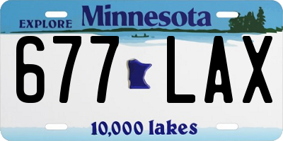 MN license plate 677LAX