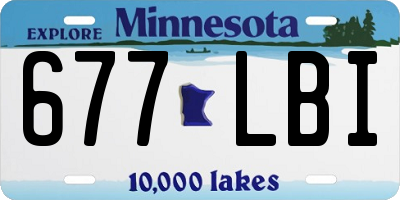MN license plate 677LBI