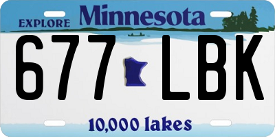 MN license plate 677LBK