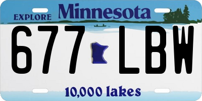 MN license plate 677LBW