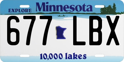 MN license plate 677LBX