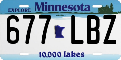 MN license plate 677LBZ