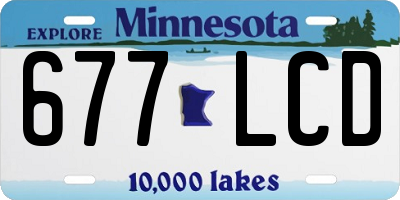 MN license plate 677LCD