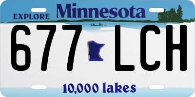 MN license plate 677LCH