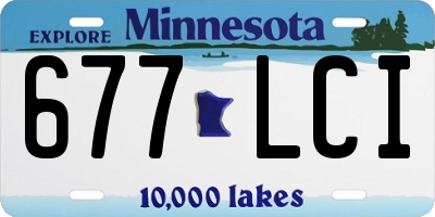 MN license plate 677LCI