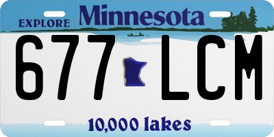 MN license plate 677LCM