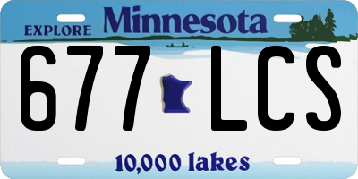 MN license plate 677LCS