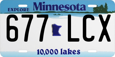 MN license plate 677LCX