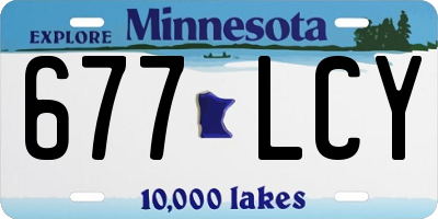 MN license plate 677LCY
