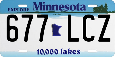 MN license plate 677LCZ
