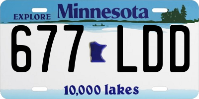 MN license plate 677LDD