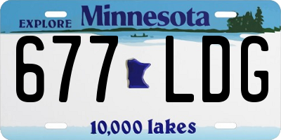 MN license plate 677LDG