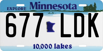MN license plate 677LDK