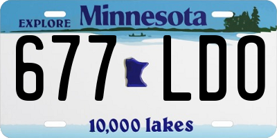 MN license plate 677LDO