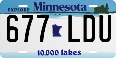 MN license plate 677LDU