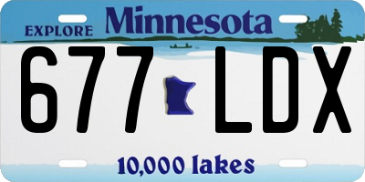 MN license plate 677LDX