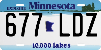 MN license plate 677LDZ