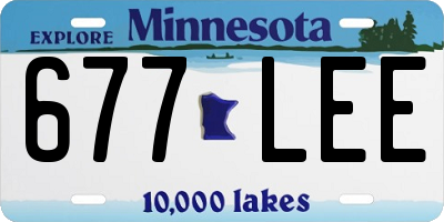 MN license plate 677LEE