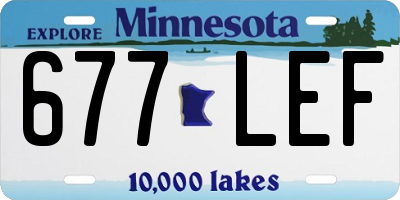 MN license plate 677LEF