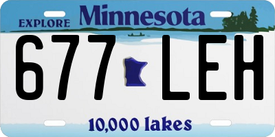 MN license plate 677LEH
