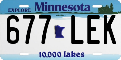 MN license plate 677LEK