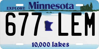 MN license plate 677LEM