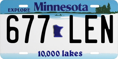 MN license plate 677LEN