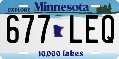 MN license plate 677LEQ