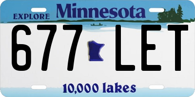 MN license plate 677LET