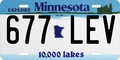 MN license plate 677LEV
