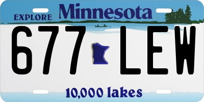 MN license plate 677LEW