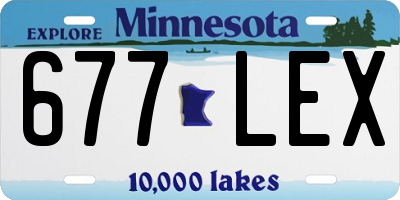 MN license plate 677LEX
