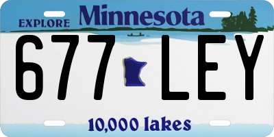 MN license plate 677LEY