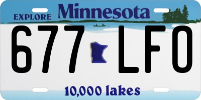 MN license plate 677LFO