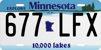 MN license plate 677LFX