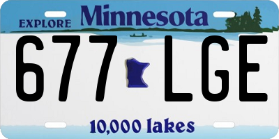 MN license plate 677LGE