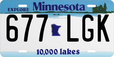 MN license plate 677LGK
