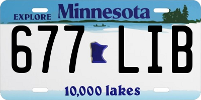 MN license plate 677LIB