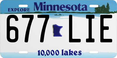 MN license plate 677LIE