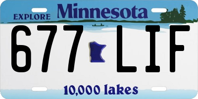 MN license plate 677LIF