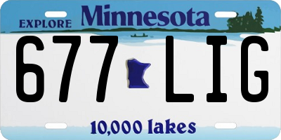MN license plate 677LIG