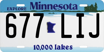 MN license plate 677LIJ