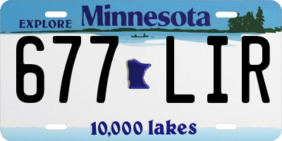 MN license plate 677LIR
