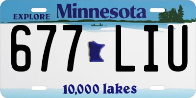 MN license plate 677LIU