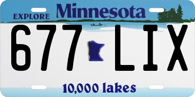 MN license plate 677LIX