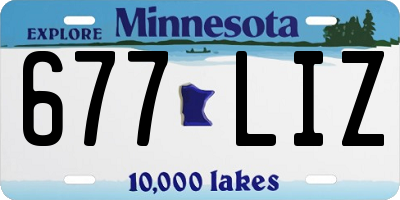 MN license plate 677LIZ