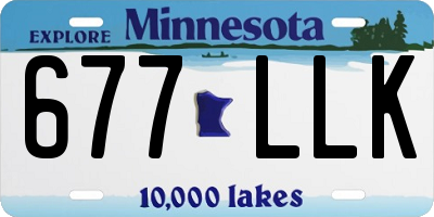 MN license plate 677LLK