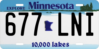 MN license plate 677LNI