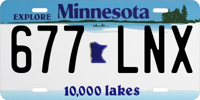 MN license plate 677LNX